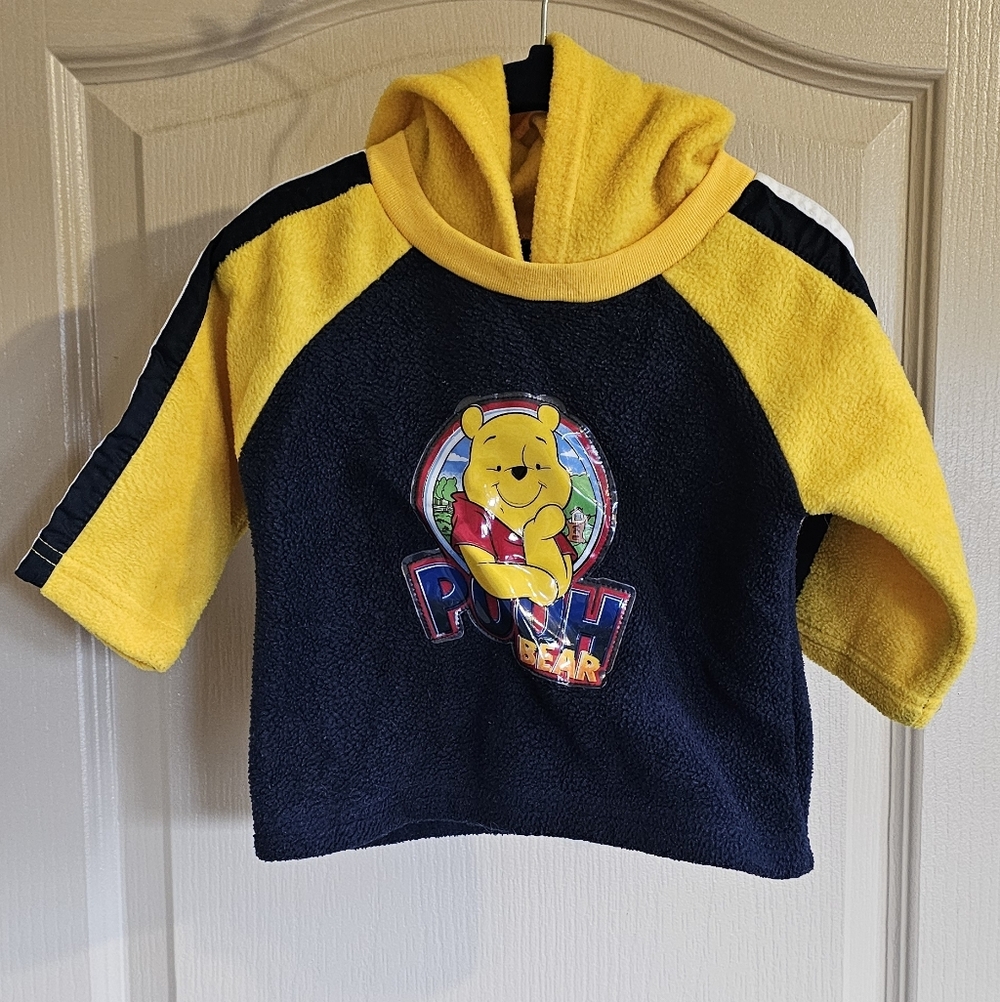Vintage Disney Winnie The Pooh Bear Fleece Navy Pullover Hoodie Sweater 12mo